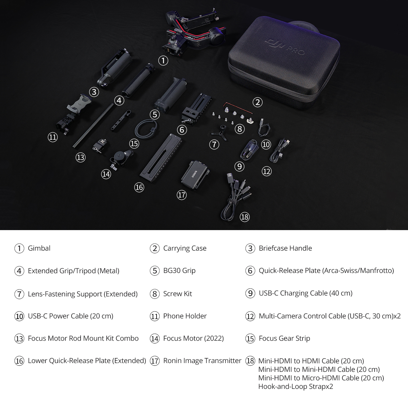 DJI RS 3 Pro Combo In the Box