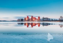 castle with water reflection