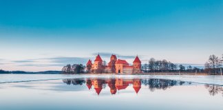 castle with water reflection